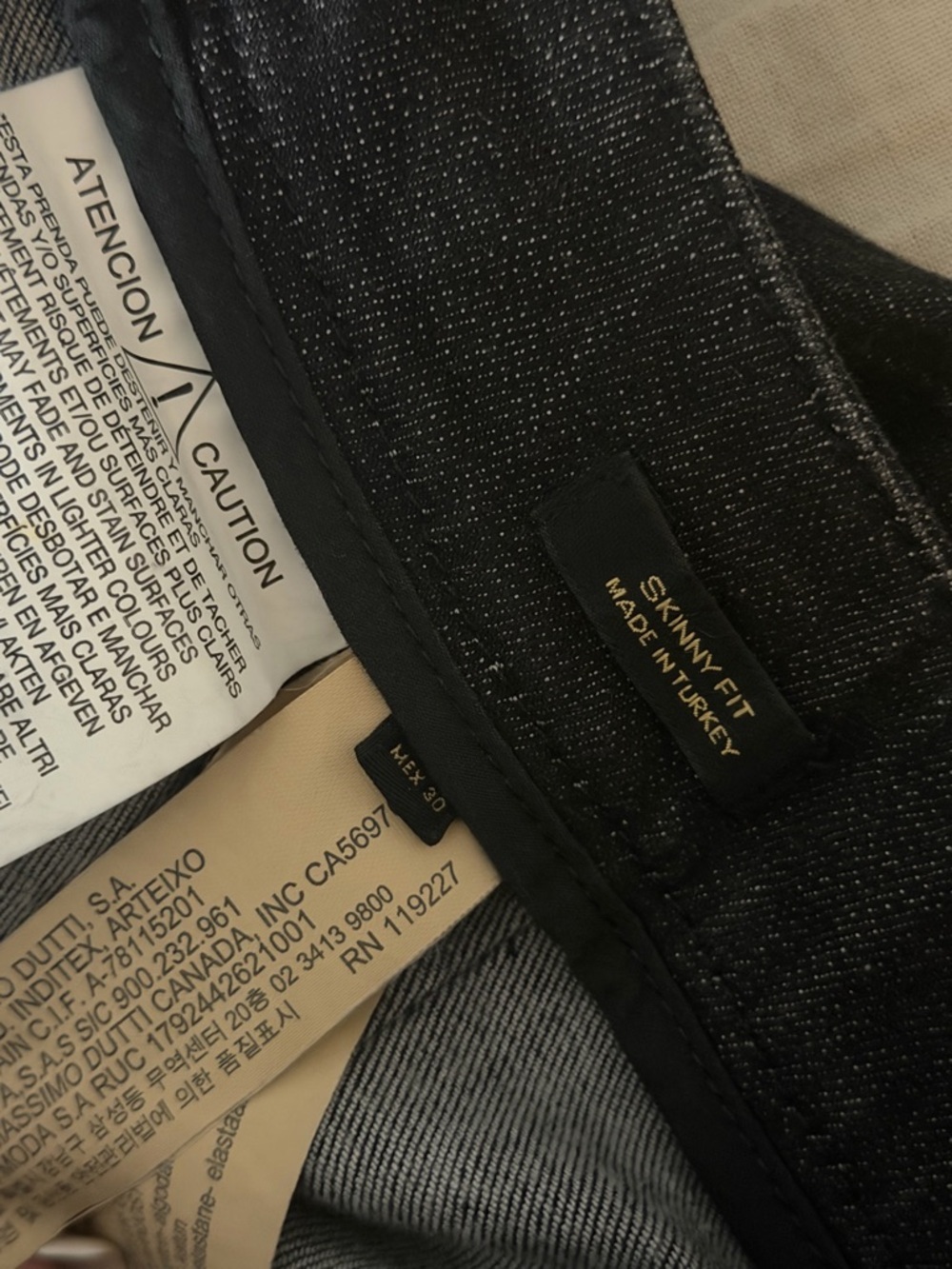 Massimo Dutti Black Skinny Fit Jeans - Picture 3 of 4